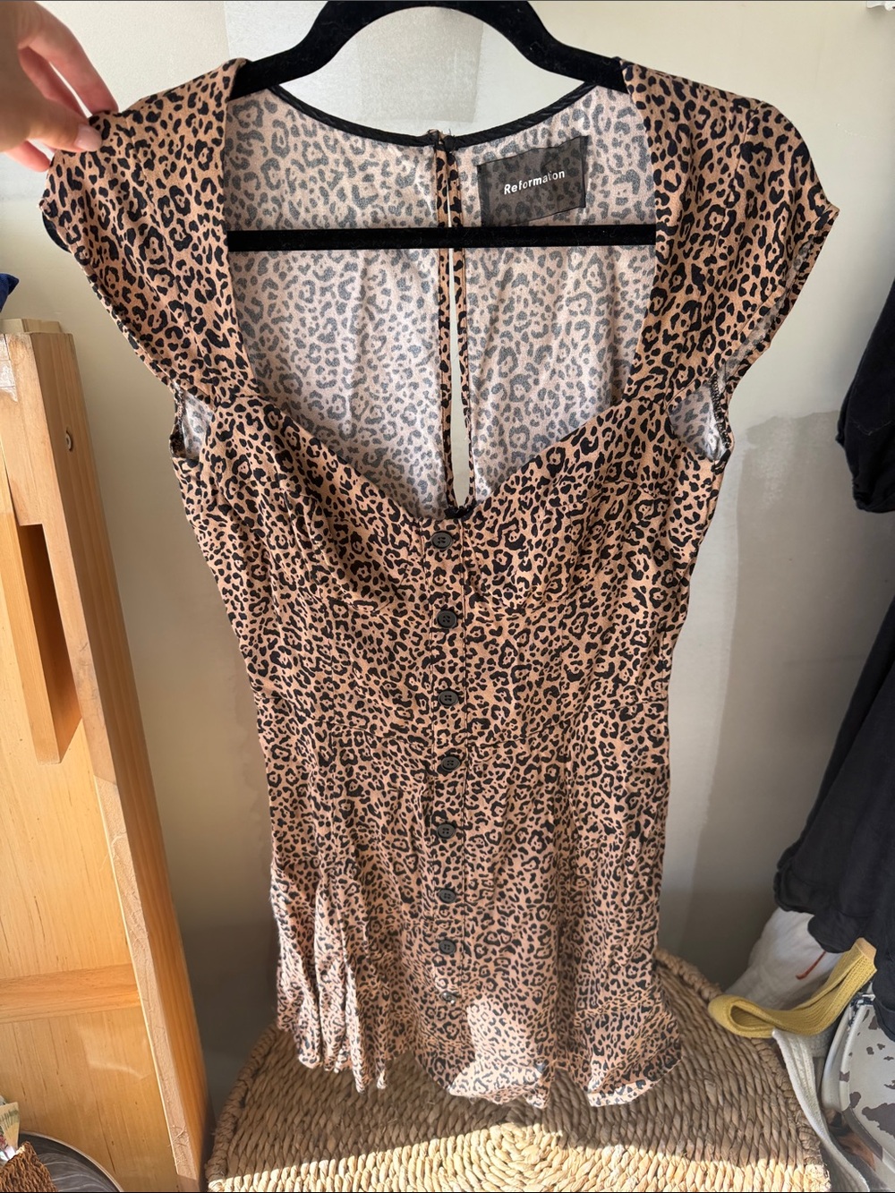 Reformation Leopard-Print Mini Dress in Brown and Black